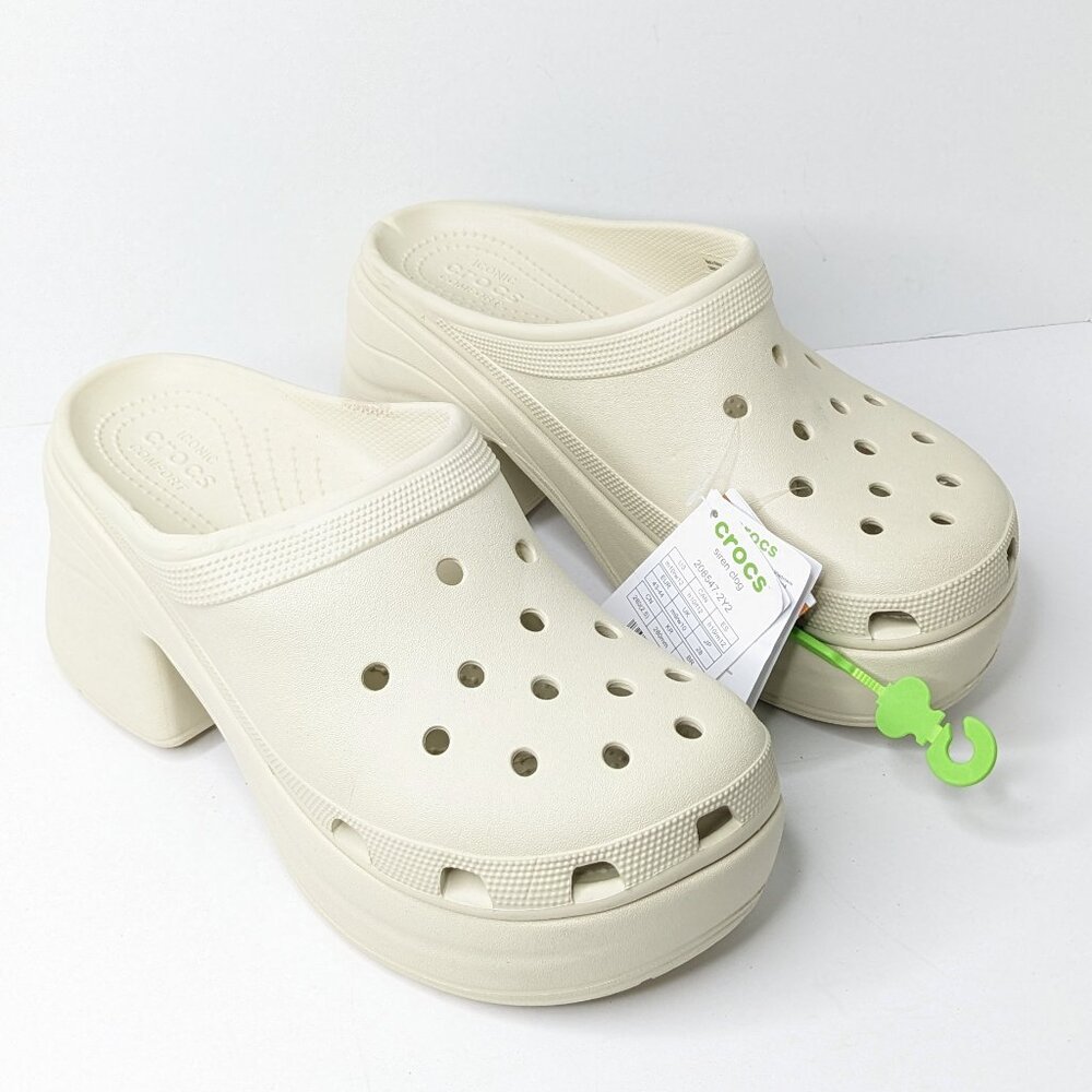 Crocs Siren Platform Clogs, Cream, Women's 12